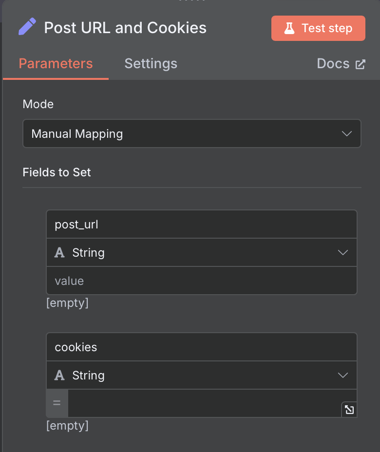 Apify cookie configuration
