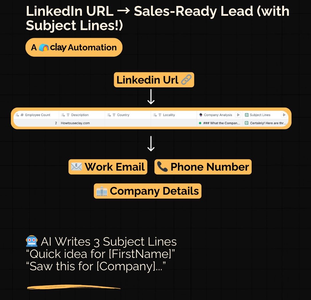 LinkedIn URL to Lead Data Template Preview