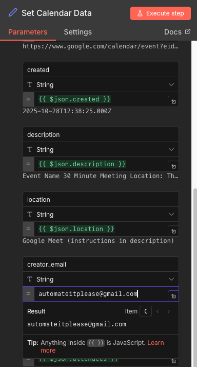Creator email configuration